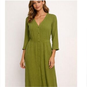 Soft Surroundings Drina Gauze Dress – Fern Green – Size XL – NWT